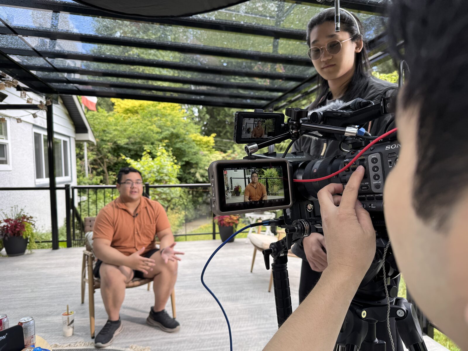 Documentary-style talking-head commercial shot on set